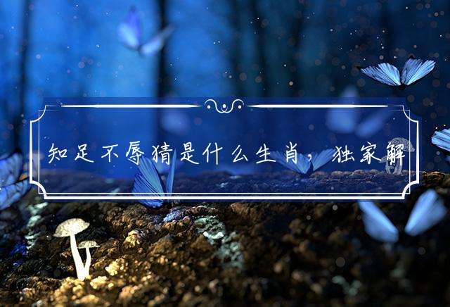 知足不辱猜是什么生肖，独家解释释义落实